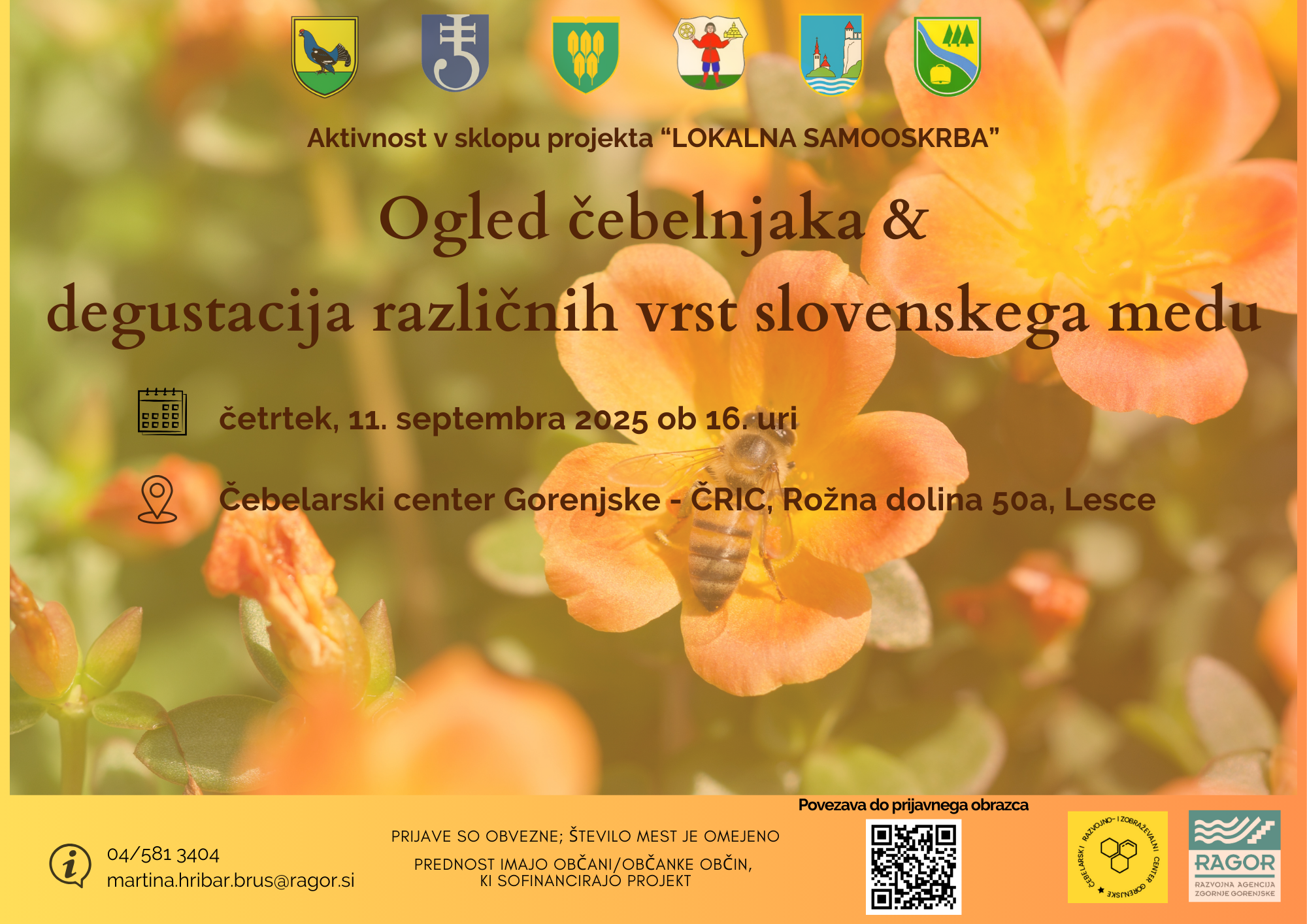 FB objava Ogled ČRIC s QR prijava v