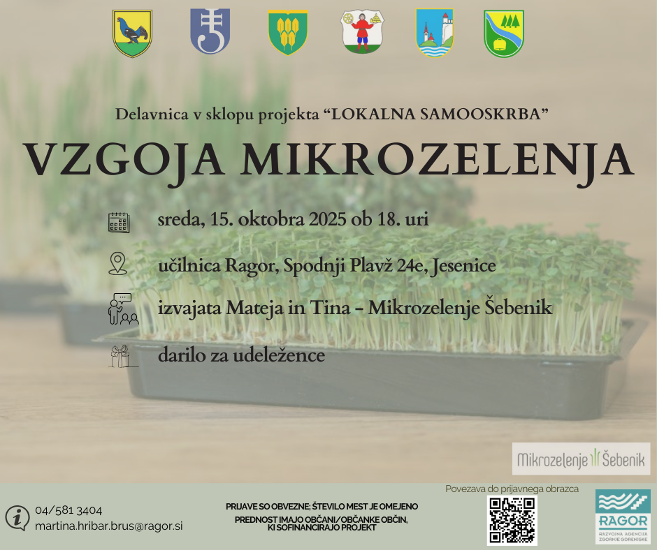 FB objava delavnica Mikrozelenje ..