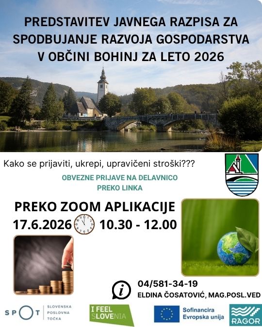 Delavnica Razpis za gospodarstvo Bohinj