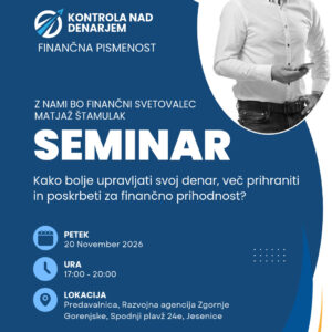 Vabilo na seminar Finančna pismenost v praksi